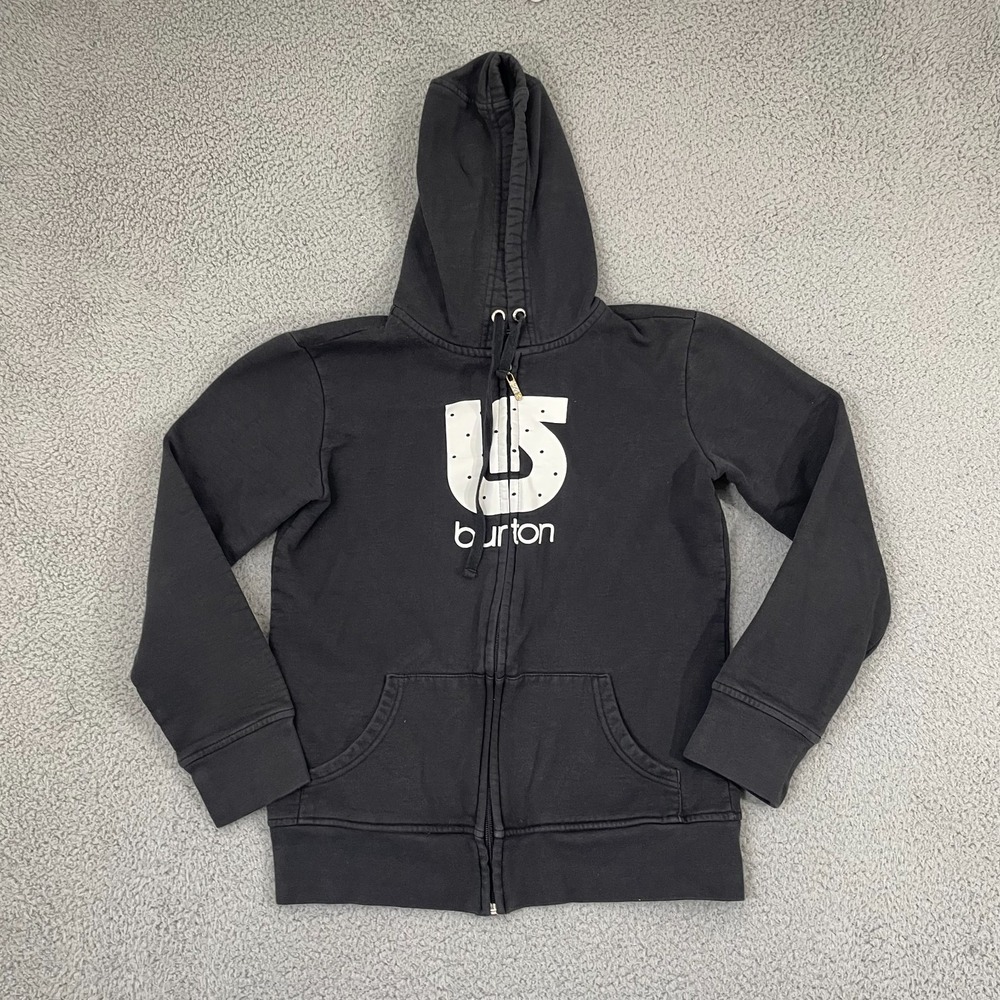Vintage Burton Snowboard Hoodie Small Black Y2K Full Zip Gorpcore